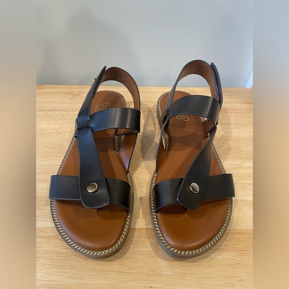 Franco Sarto Black and Brown Women's Sandals - Picture 2 of 8